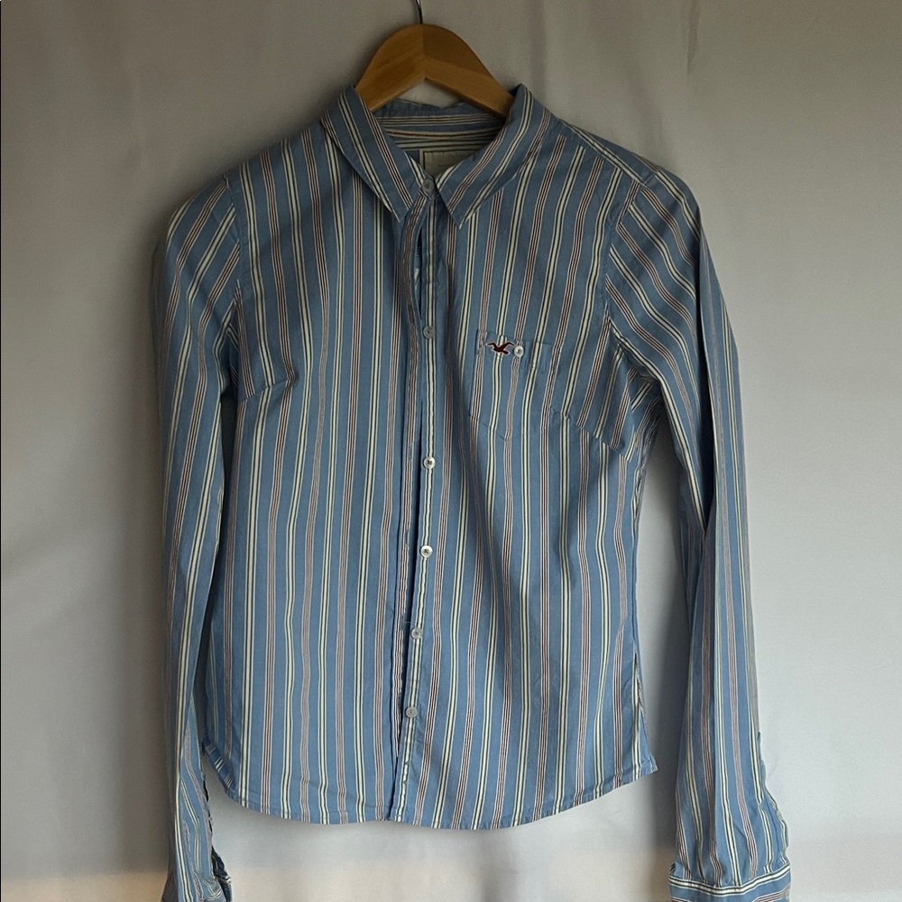Hollister Blue Striped Blouse